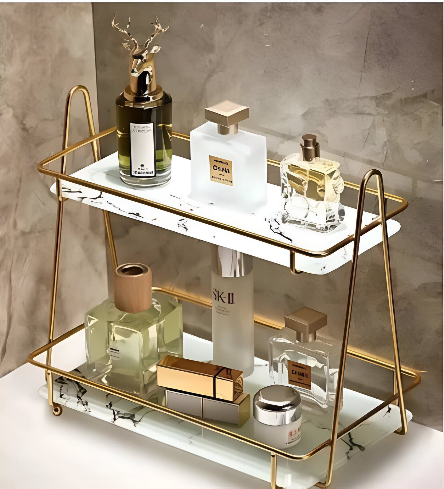 2-Tier Stylish Vanity Storage with Arch Pillar