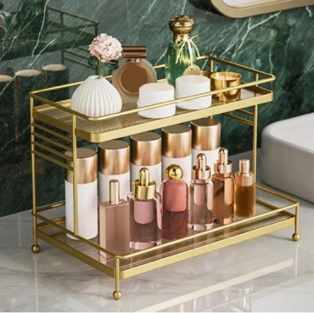 2-Tier Stylish Vanity Storage 2x pillar