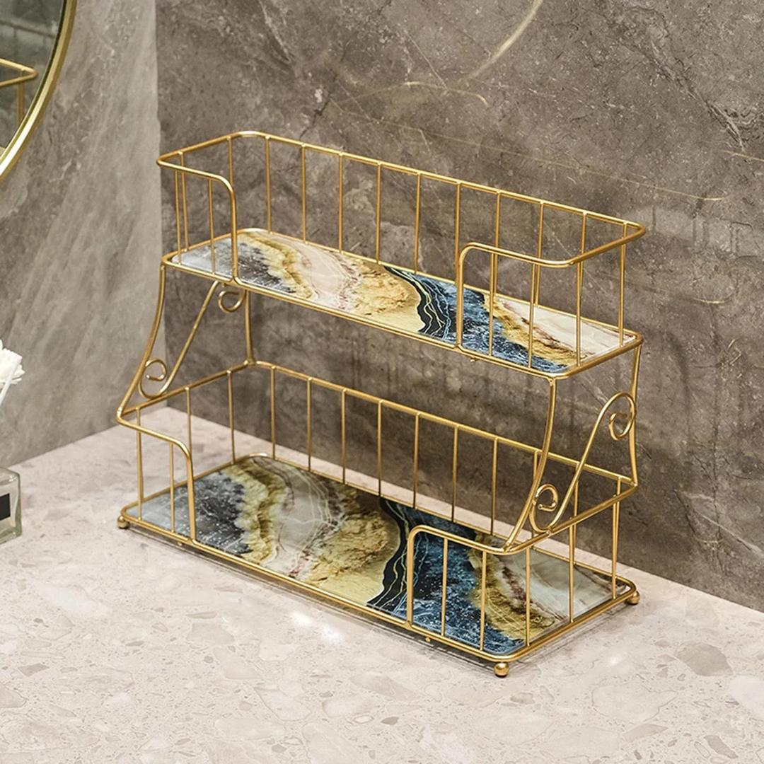 2-Tier Rectangular Vanity Storage