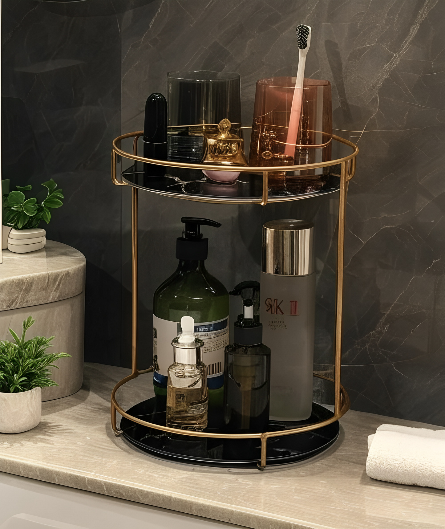 Round Vanity Storage Solution