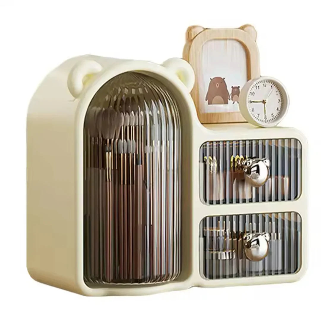 Bear Plastic Cosmetic Organizer with Drawers,