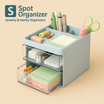 Rabbit Handle Clear Desk Organizer- Perfect For makeup And Jewellery