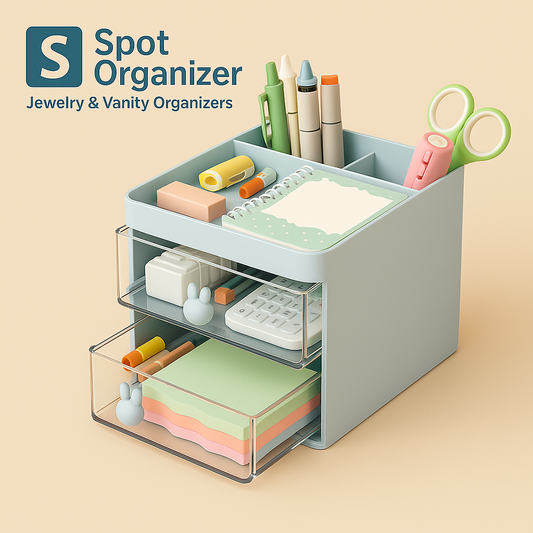 Rabbit Handle Clear Desk Organizer- Perfect For makeup And Jewellery