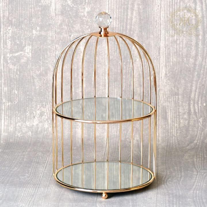 2-Tier Round Cage Vanity Storage