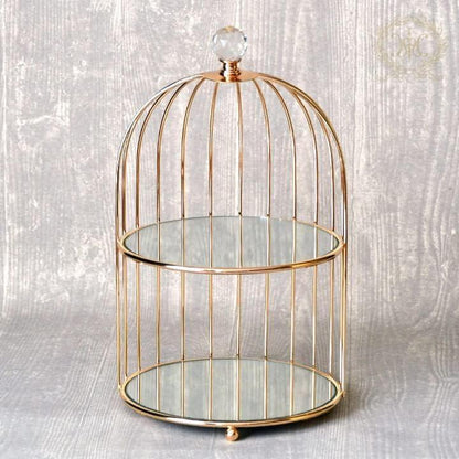 2-Tier Round Cage Vanity Storage