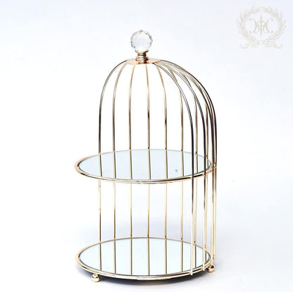 2-Tier Round Cage Vanity Storage