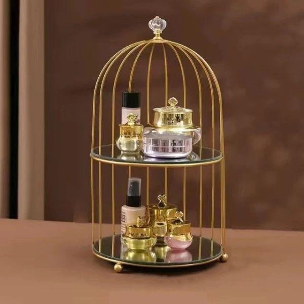 2-Tier Round Cage Vanity Storage