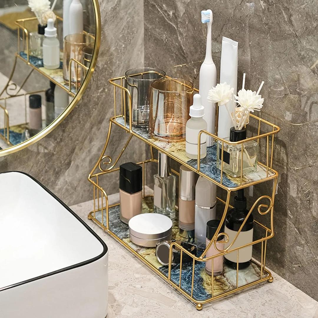 2-Tier Rectangular Vanity Storage