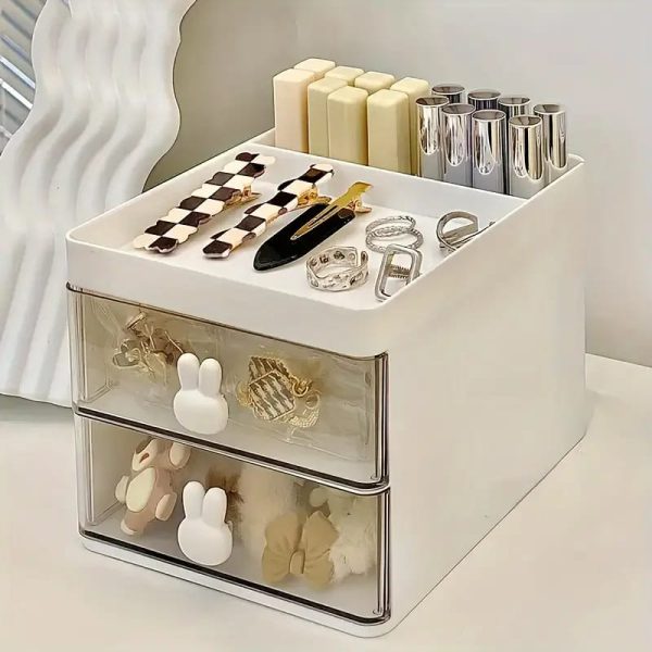 Rabbit Handle Clear Desk Organizer- Perfect For makeup And Jewellery